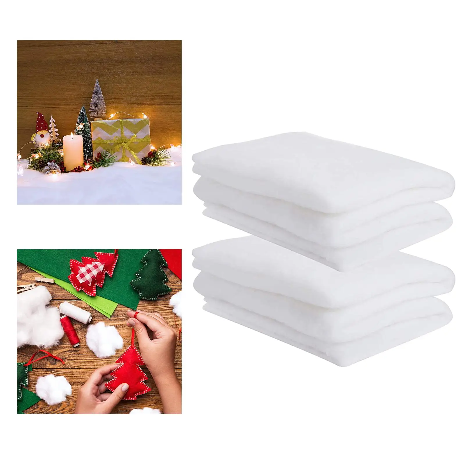 2 Pieces Artificial Snow Blanket Village Decorations Christmas Snow Blanket Roll for Christmas Displays Christmas Party
