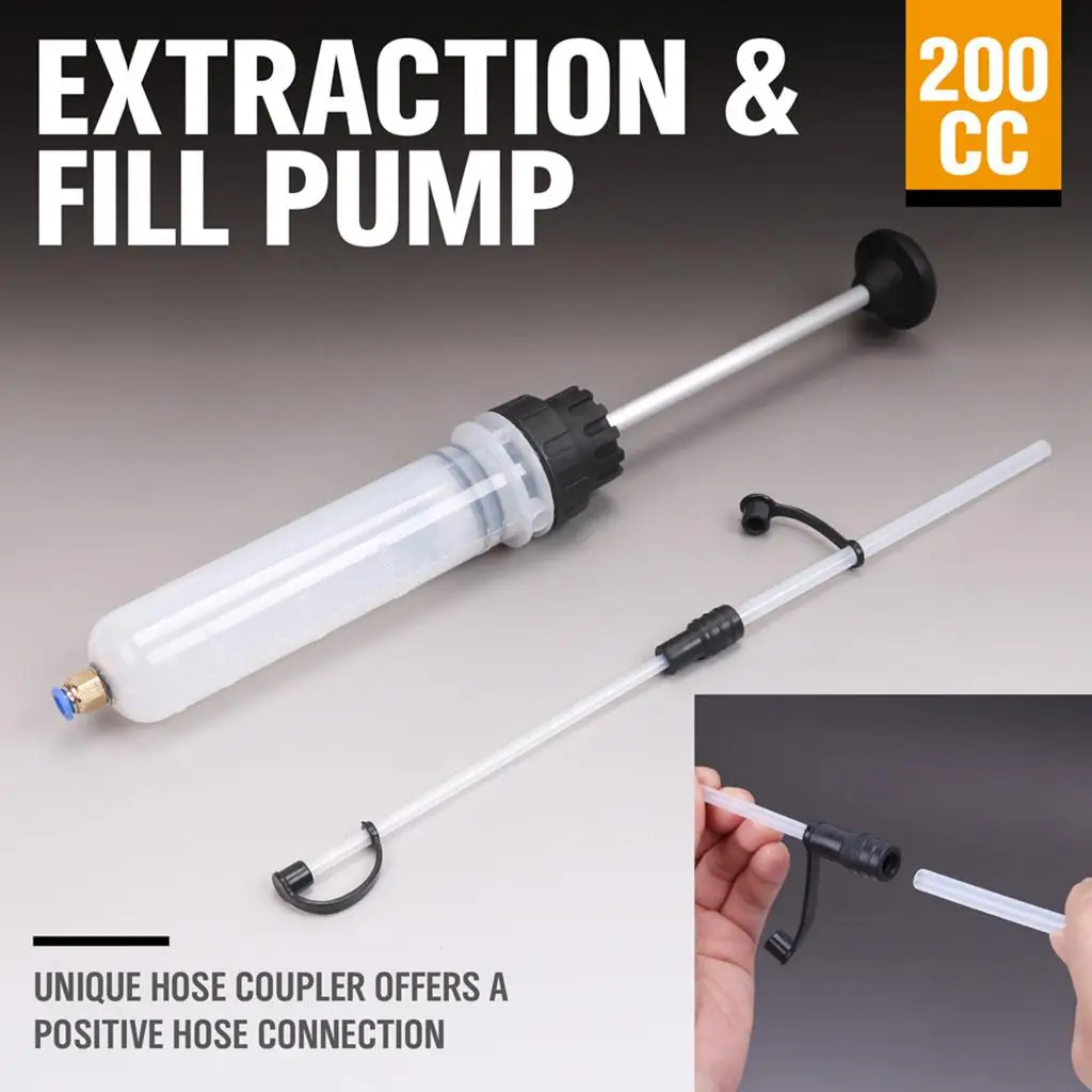200cc Fluid Extractor Syringe/Oil Suction Pump, Manual Extraction & Filling Pump