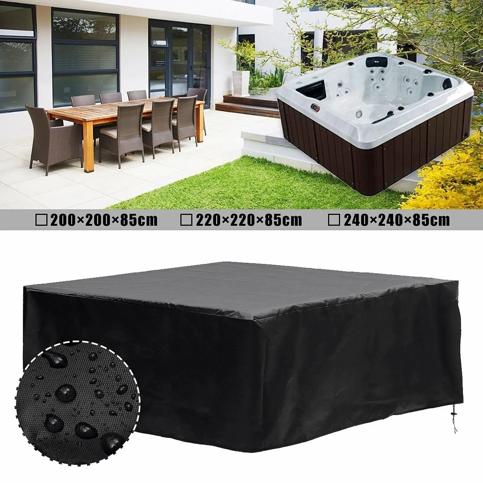 Hot Tub Cover  Protective Cover Windproof Guard Bathtub for 