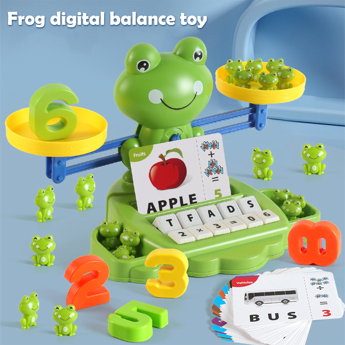 Frog Balance Math Toy Kids Learning Counting Educational Balance Scale Toy Interactive Math Counting Toy For Boys Girls Gift