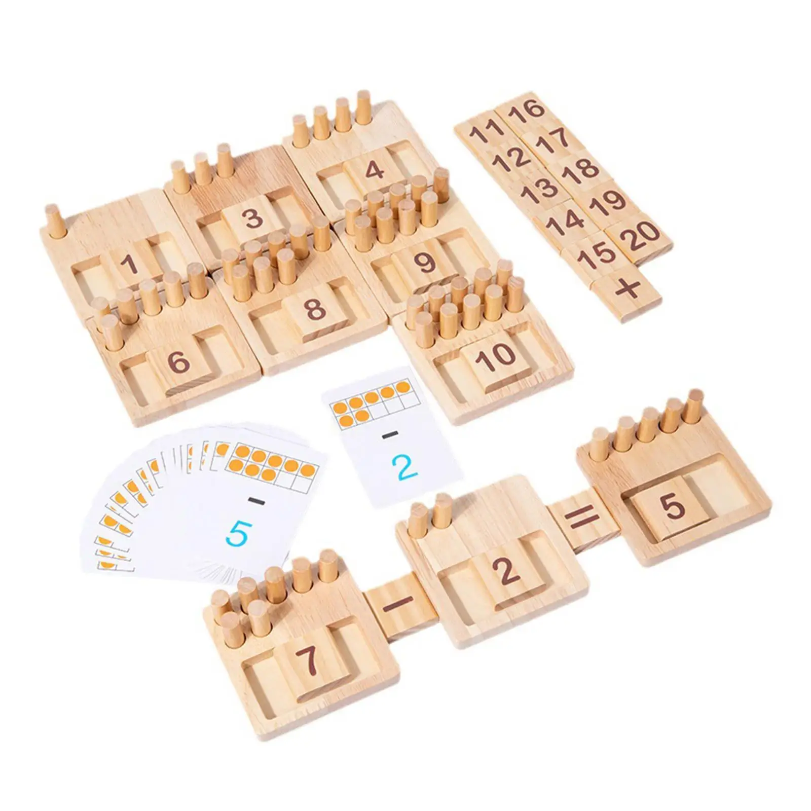 Number Counting Game Preschool Number Counting Wooden Montessori Toys Wood Counting Rods with Cards for Children Kids Baby Gifts