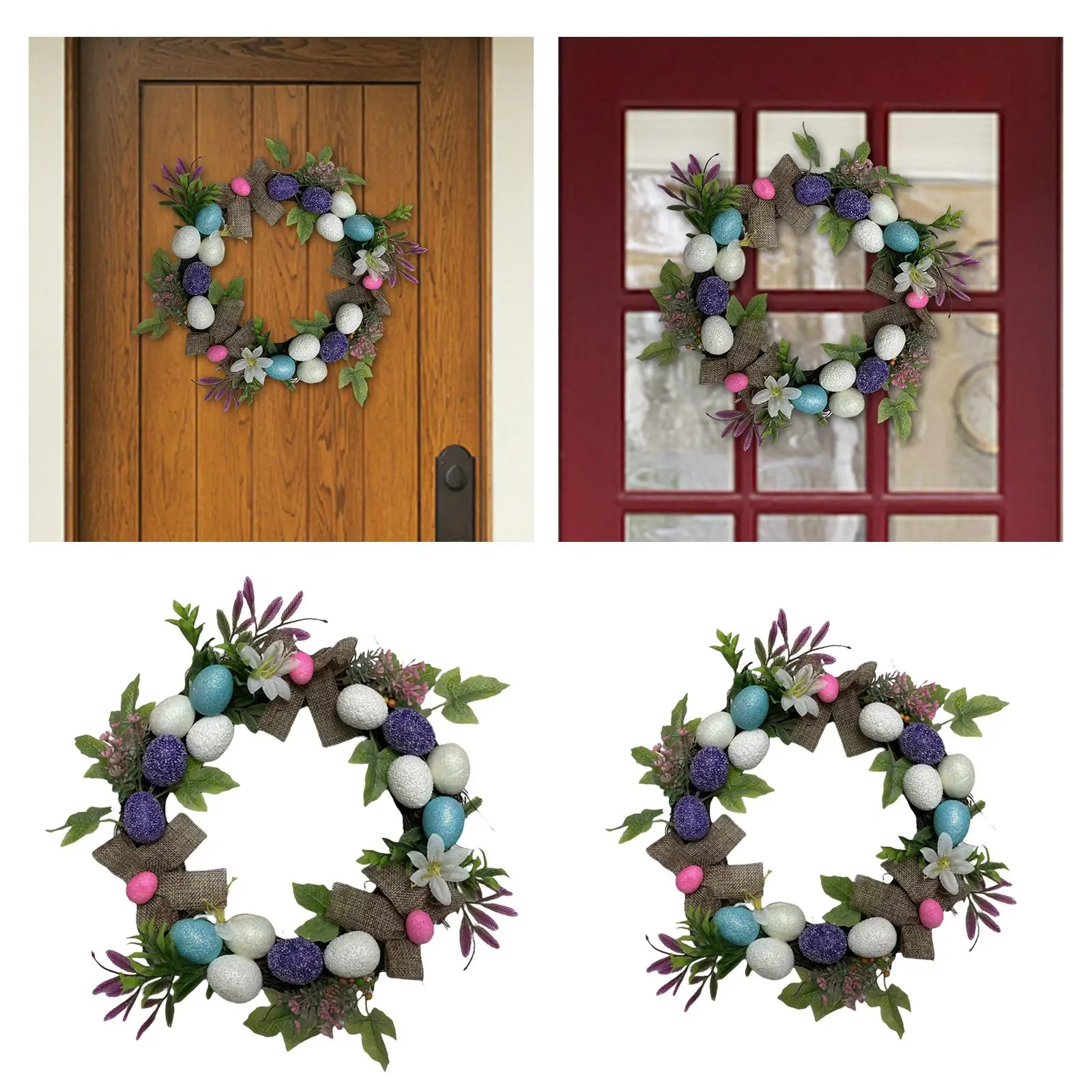 Cute Easter Wreath Easter Eggs Wreath Easter Decorations window Hanging Egg Wreath for Window Wedding Table Outdoor Decor