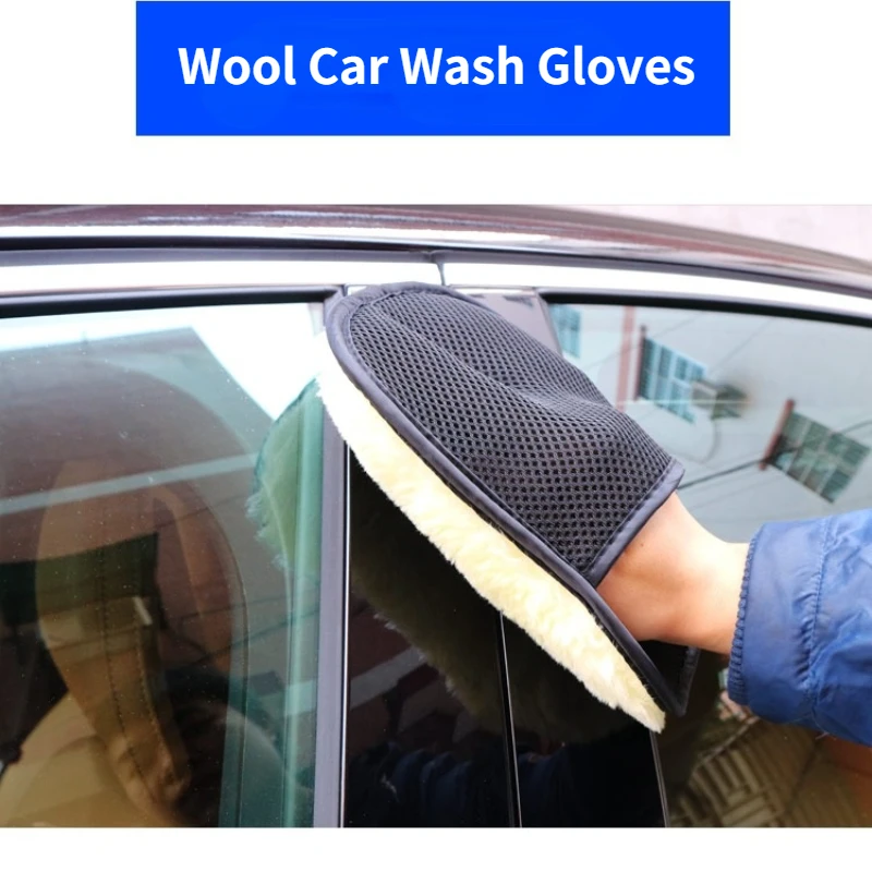 Car Styling Wool Soft Car Washing Gloves Cleaning Brush Motorcycle Washer Care Products  clean car and home kitchen, furnitu best car wax for black cars