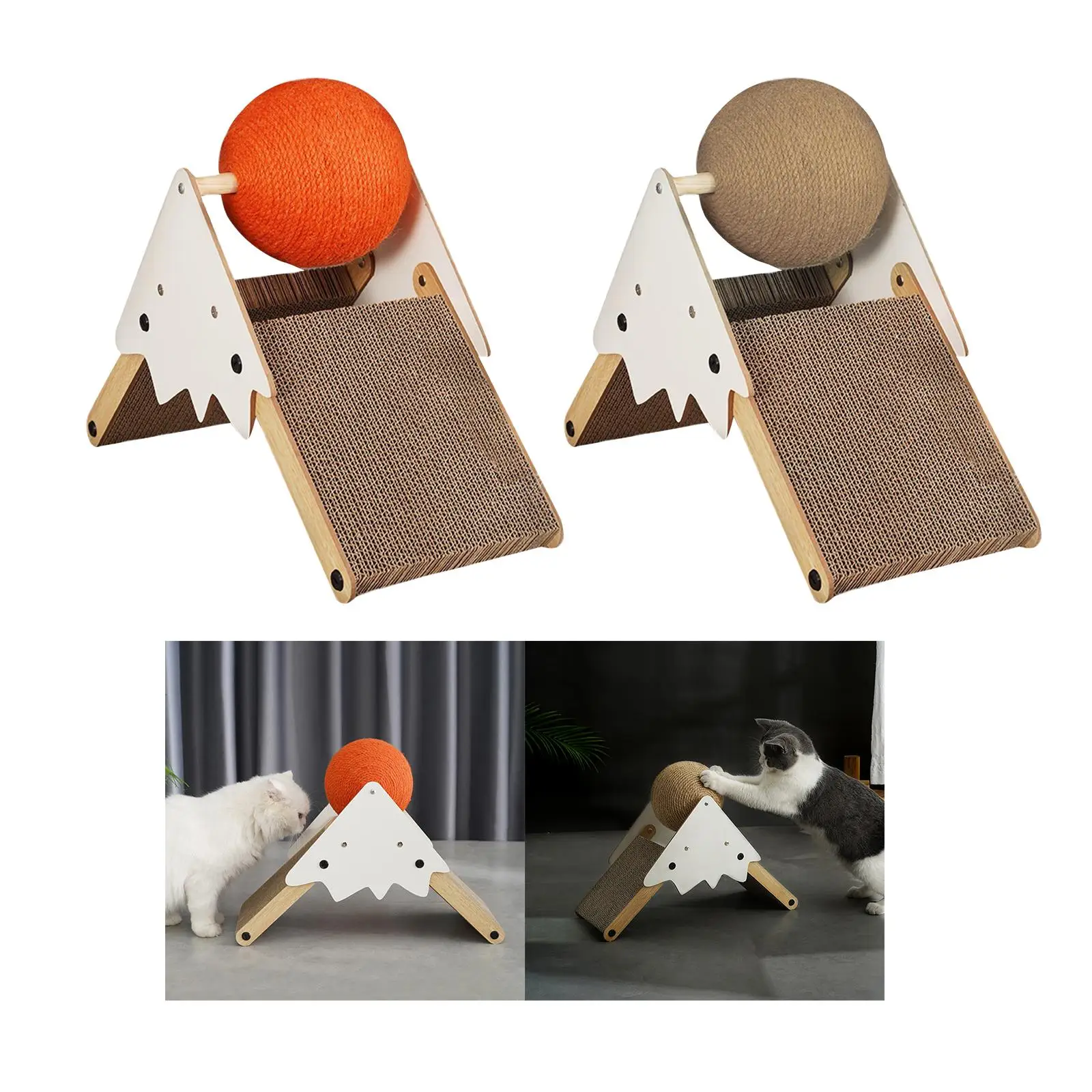 2 in 1 Cat Scratcher Pad Grinding Claw Indoor Cats Toy Wear Resistant Cat Scratching Rotatable Ball Furniture Protection