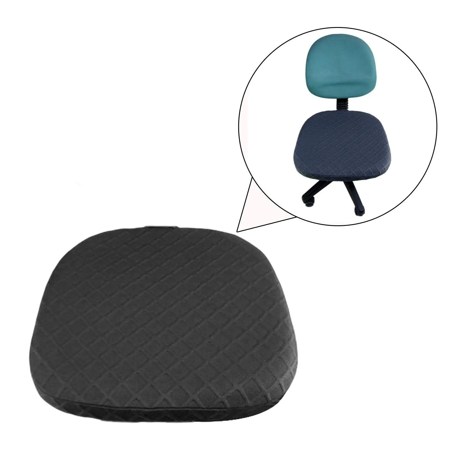 Stretchable Jacquard Office Chair Seat Cushion Cover Protector Flexible for Office Workers Solid Pattern Anti Slip Removable