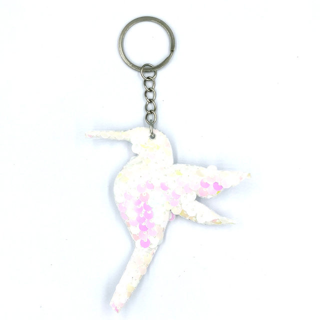 1pcs Glossy Hummingbird Keychains Fish Scales Sequins Women's Bag