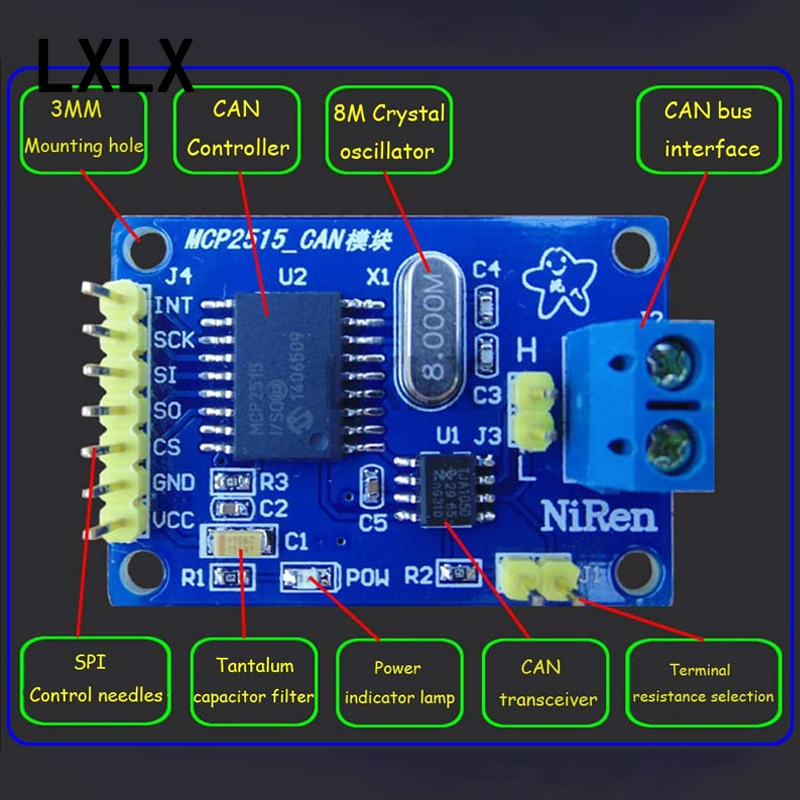 Arm Controller, TJA1050, SPI, MCP2515, 10-100Pcs