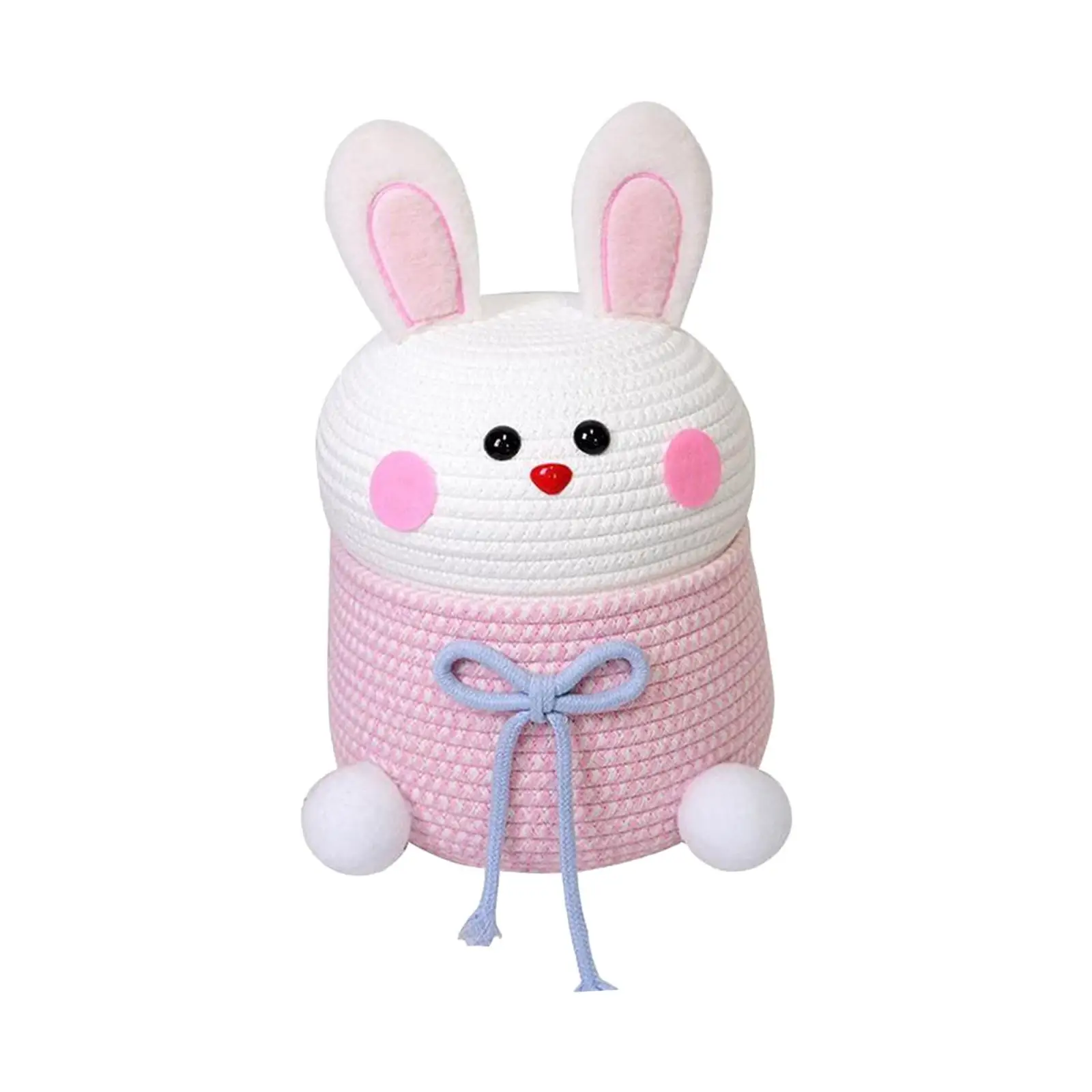 Rabbit Woven Basket Tabletop Nordic Sturdy Large Capacity Living Room Soft Makeup Cosmetic Holder Storage Bins Toys Shoes Books