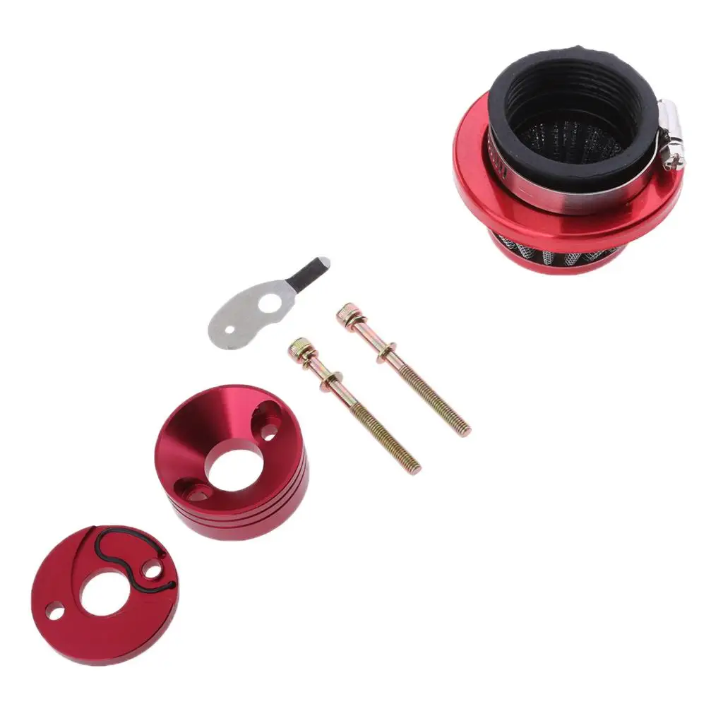 Performance 45mm Air Filter+Adapter Stack for 23 33 43 49 cc Scooters Aluminum