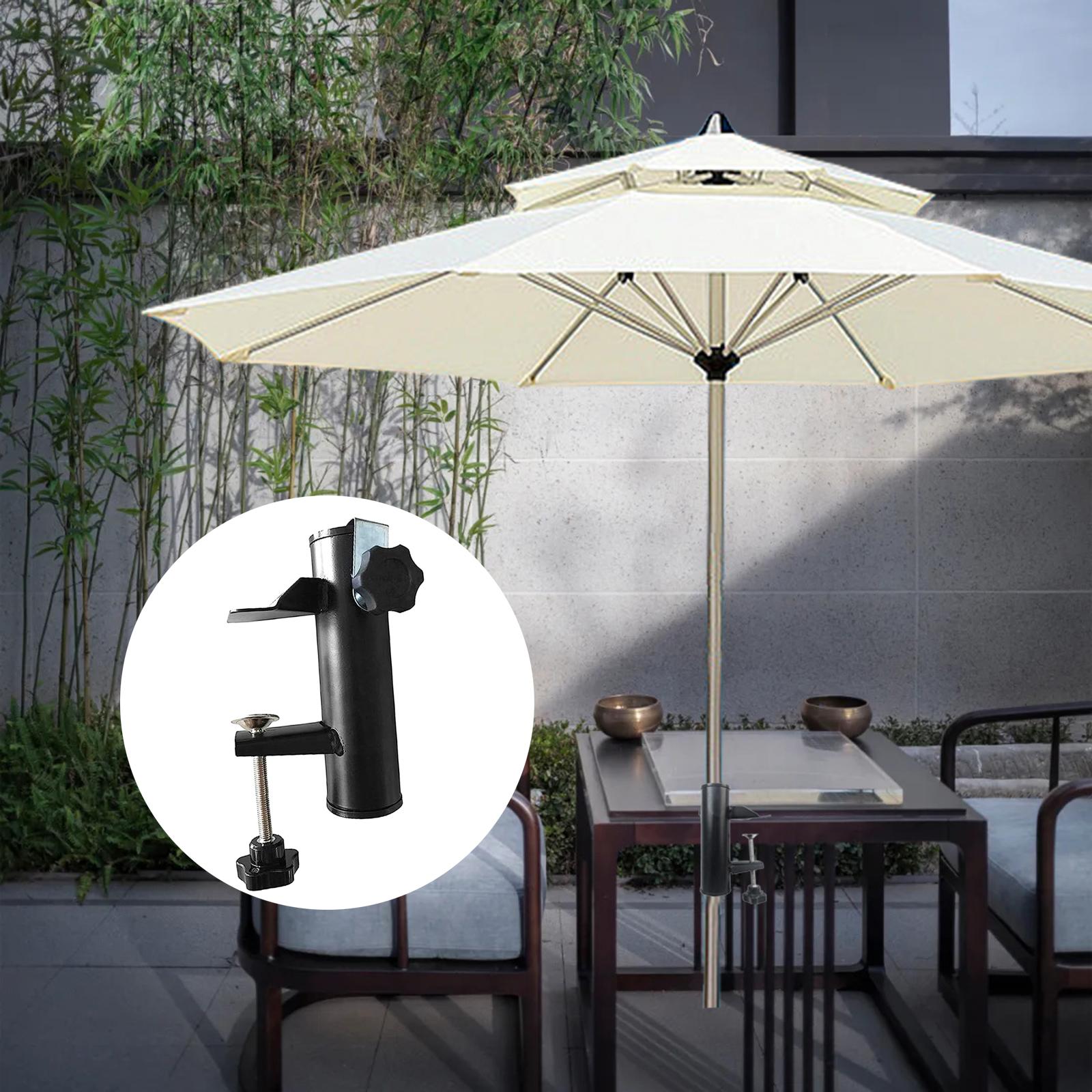 Deck Mount Umbrella Stand Multipurpose Mounted Deck Clamps Patio Umbrella Clamp for Fishing Rod Patio Bleachers Bench Tailgates