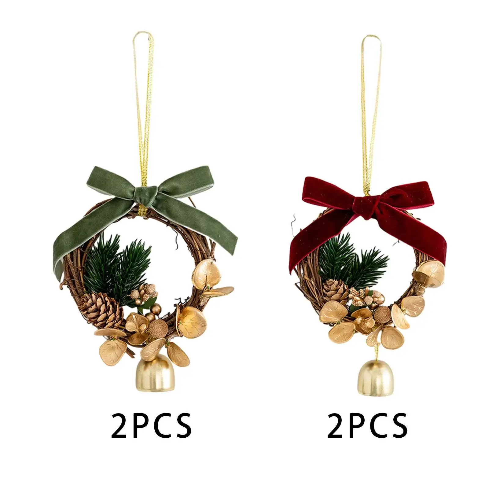 Christmas Mini Wreath Christmas Hanging Home Party Decoration Xmas Mini Wreath for Front Door Xmas Tree Farmhouse Indoor Stair