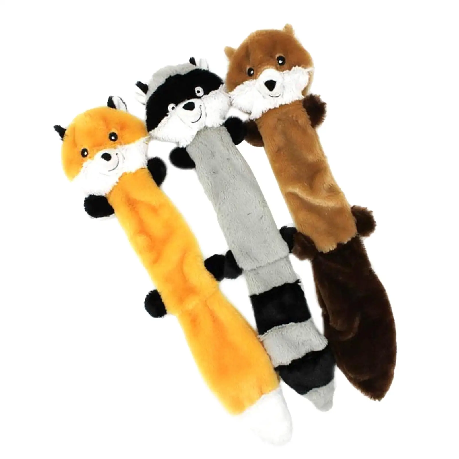 Cute Plush Toys Squeak Pet Fox Raccoon Squirrel Animal Dog Chew Squeaky Whistling Involved Squirrel Dog Toy Funny Pet Products