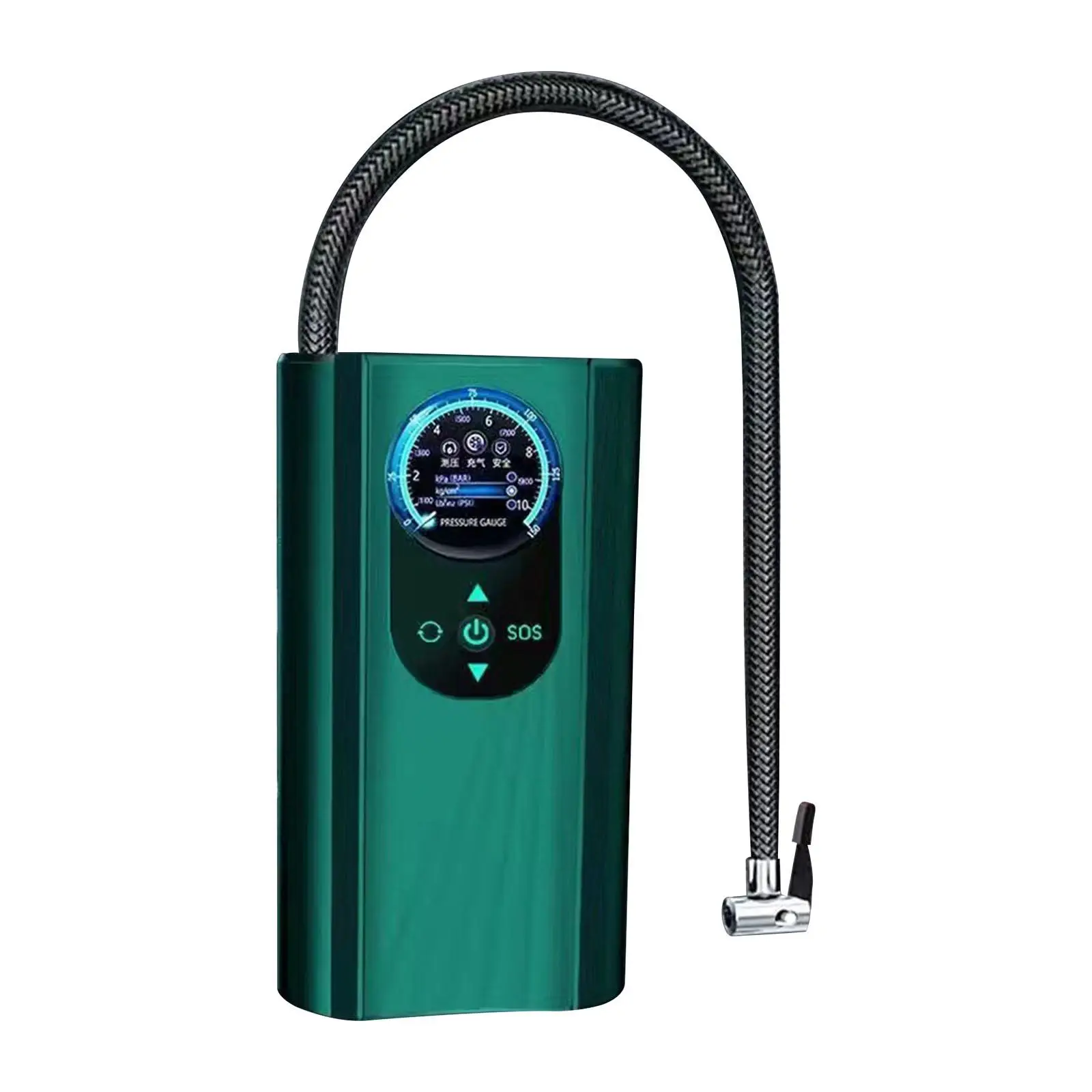 Portable Air Compressor with Pressure Gauge Fast LCD Display Screen Electric Tire Pump for Bicycle Basketball SUV Ball Bike