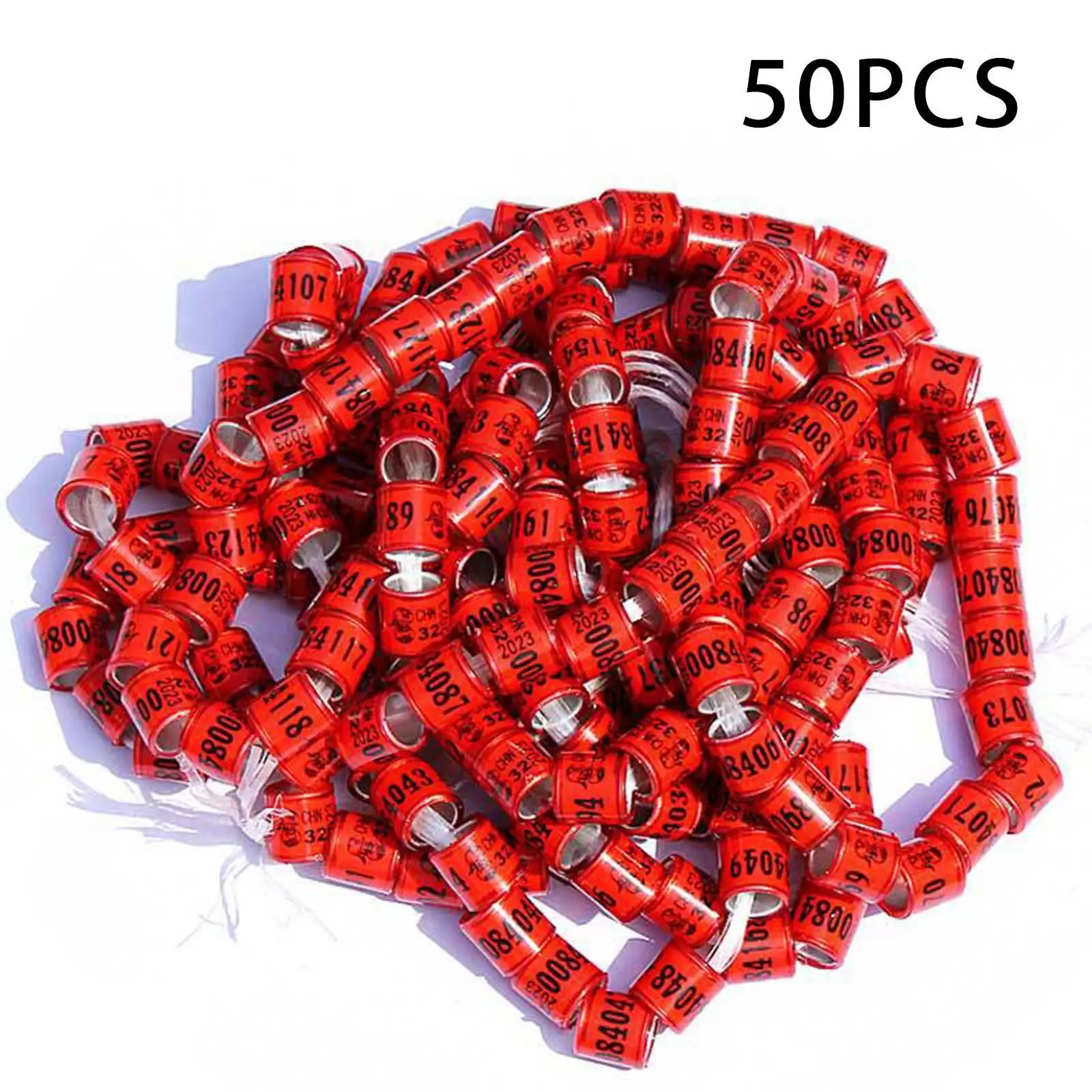 50pcs 2023 Racing  Leg Rings Bird Foot Bands for Chicken Small Poultry