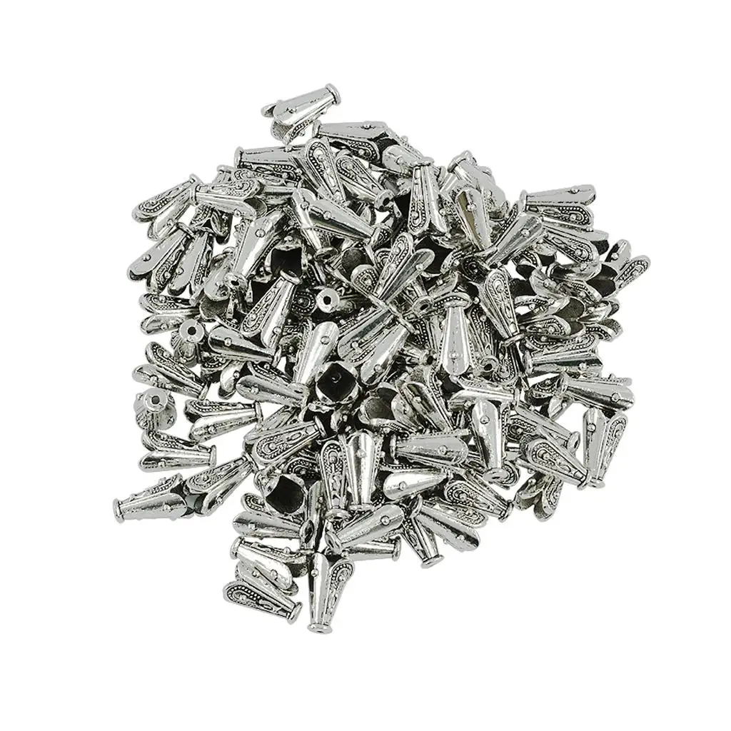 100 Pieces Chain End Bead Caps Tassel Ends DIY Jewelry Supplies