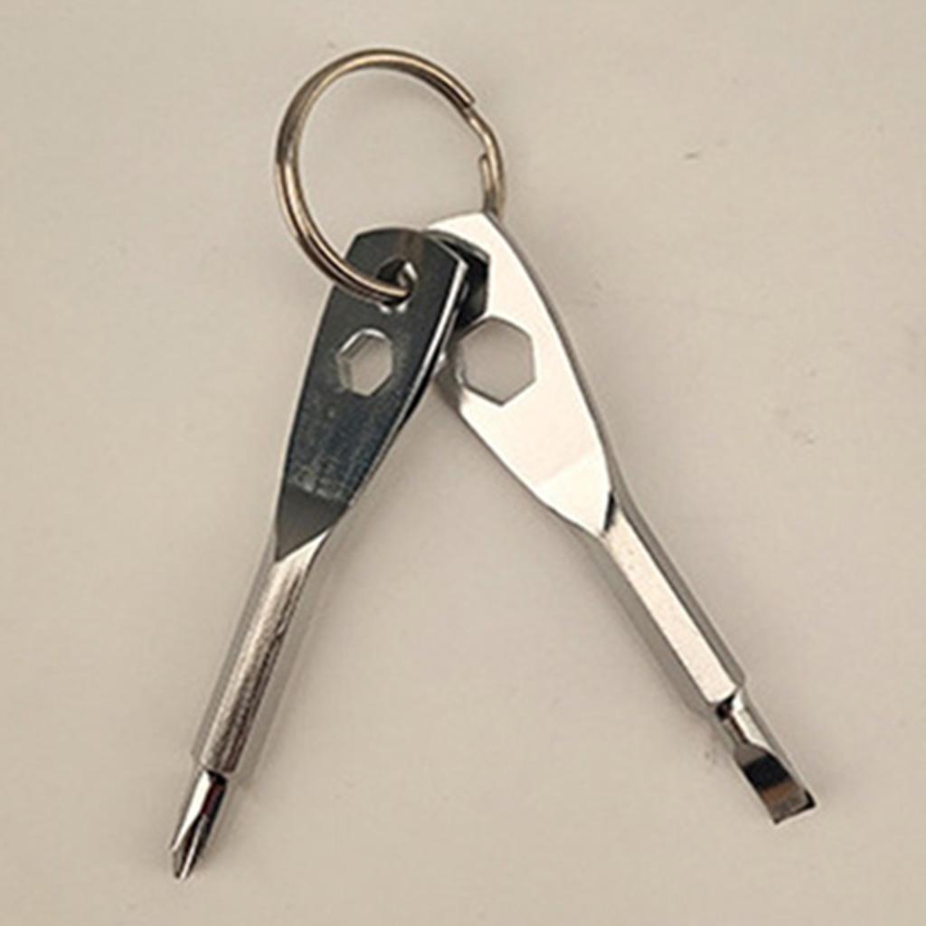 Pocket Keychain Screwdriver Flathead and Phillips Screwdriver Hand Tools Screwdriver Set for Outdoor Camping Daily Maintenance