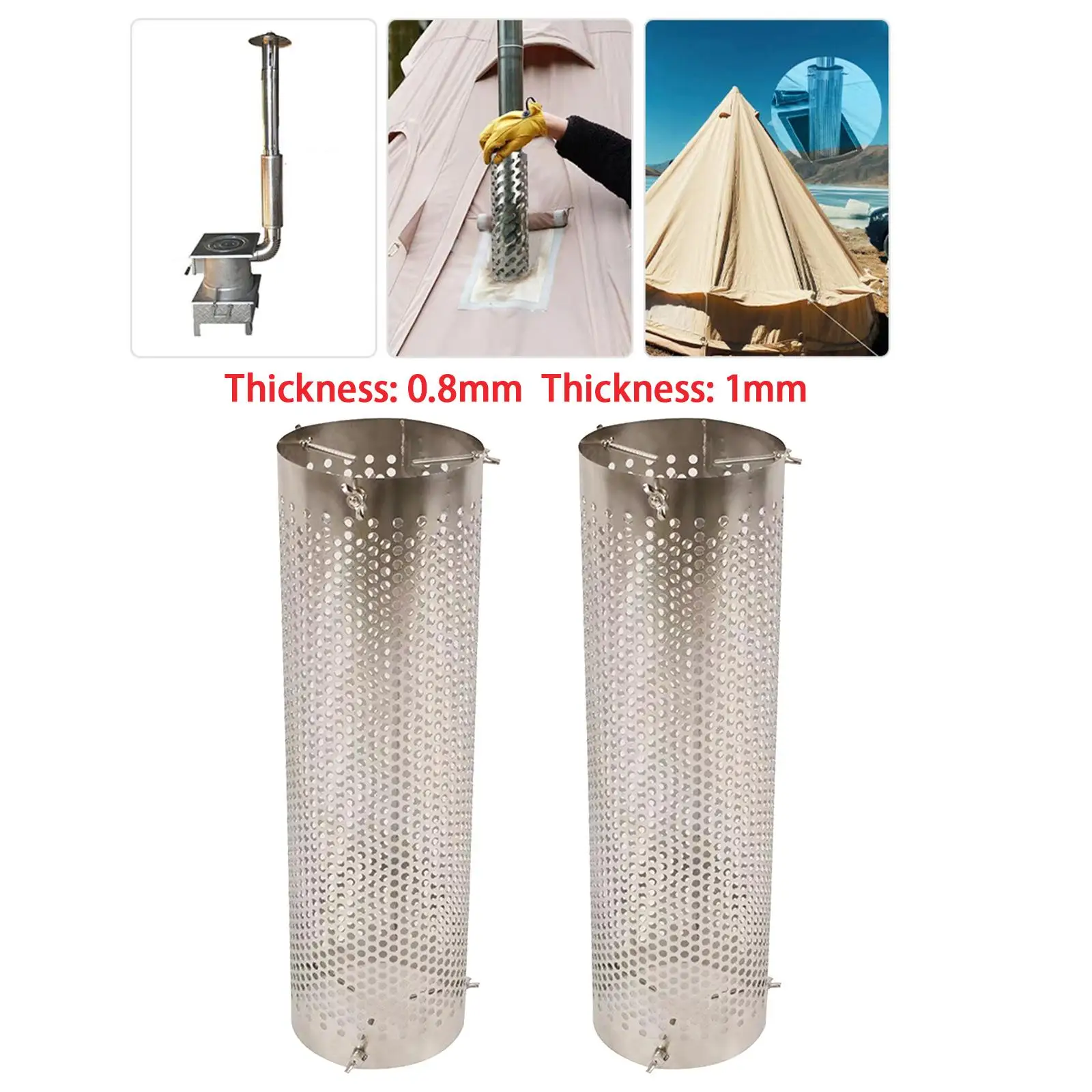 Tent Stove Chimney Pipe Mesh Chimney Cap Exhaust Pipe Portable Tent Protector Chimney Guard Stove Pipe Spark Arrestor Screen