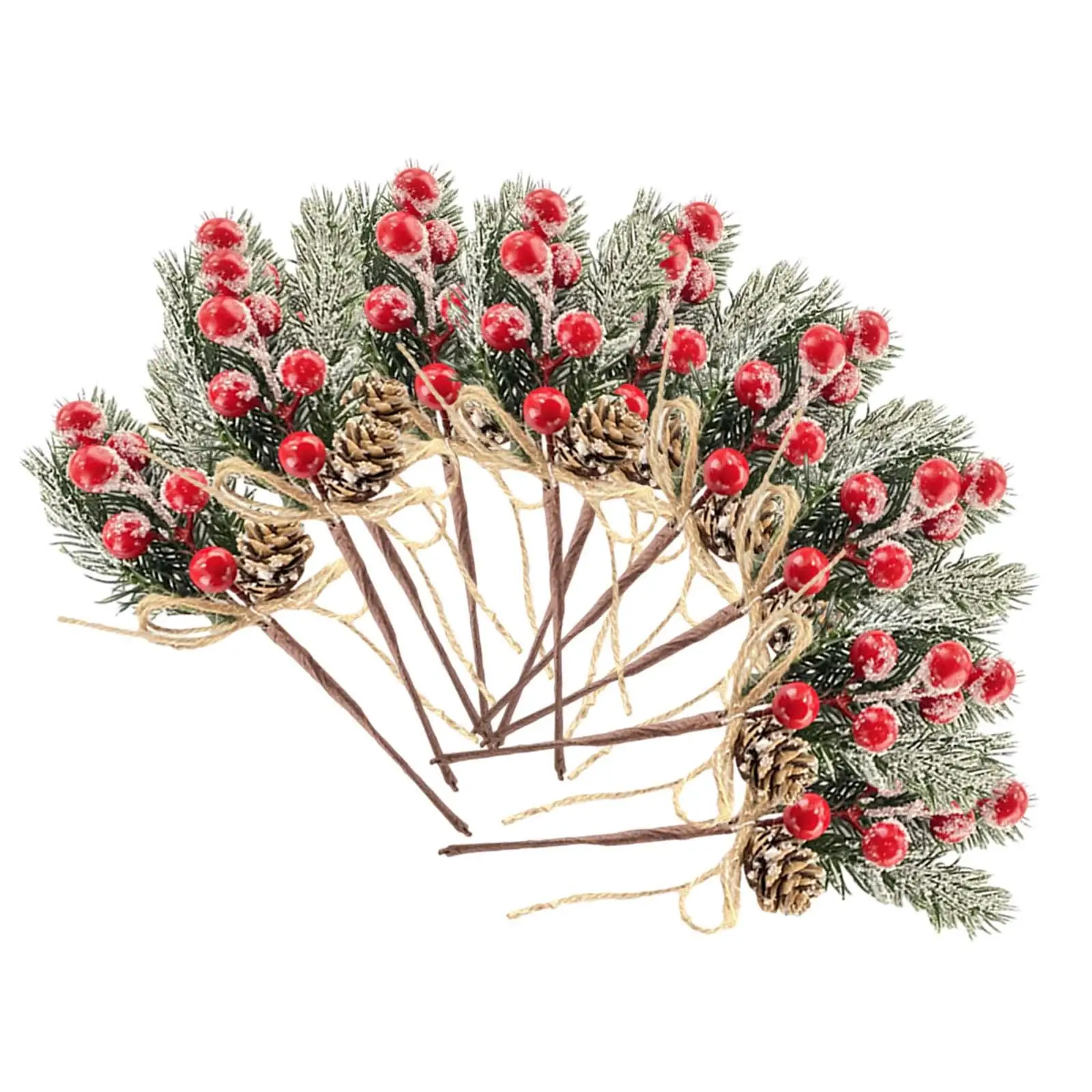10 Pieces Artificial Christmas Picks Artificial Berry Stems for Crafts DIY Holiday Decor Garland Christmas Flower Arrangements