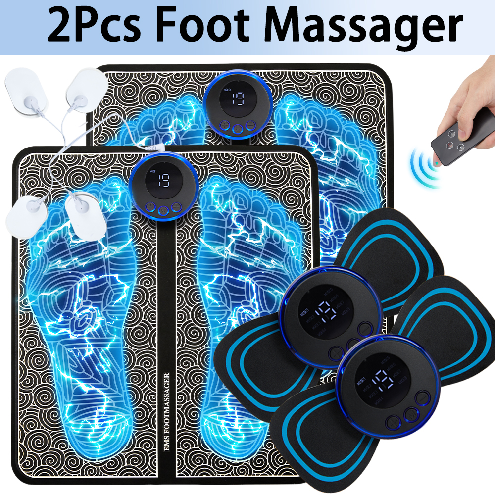 Best of 2Pcs Electric EMS Foot Massager Neck Pulse Muscle Stimulator Foldable Foot Massage Pad Relief Pain Relax Feet Acupoints Reviews & Tips