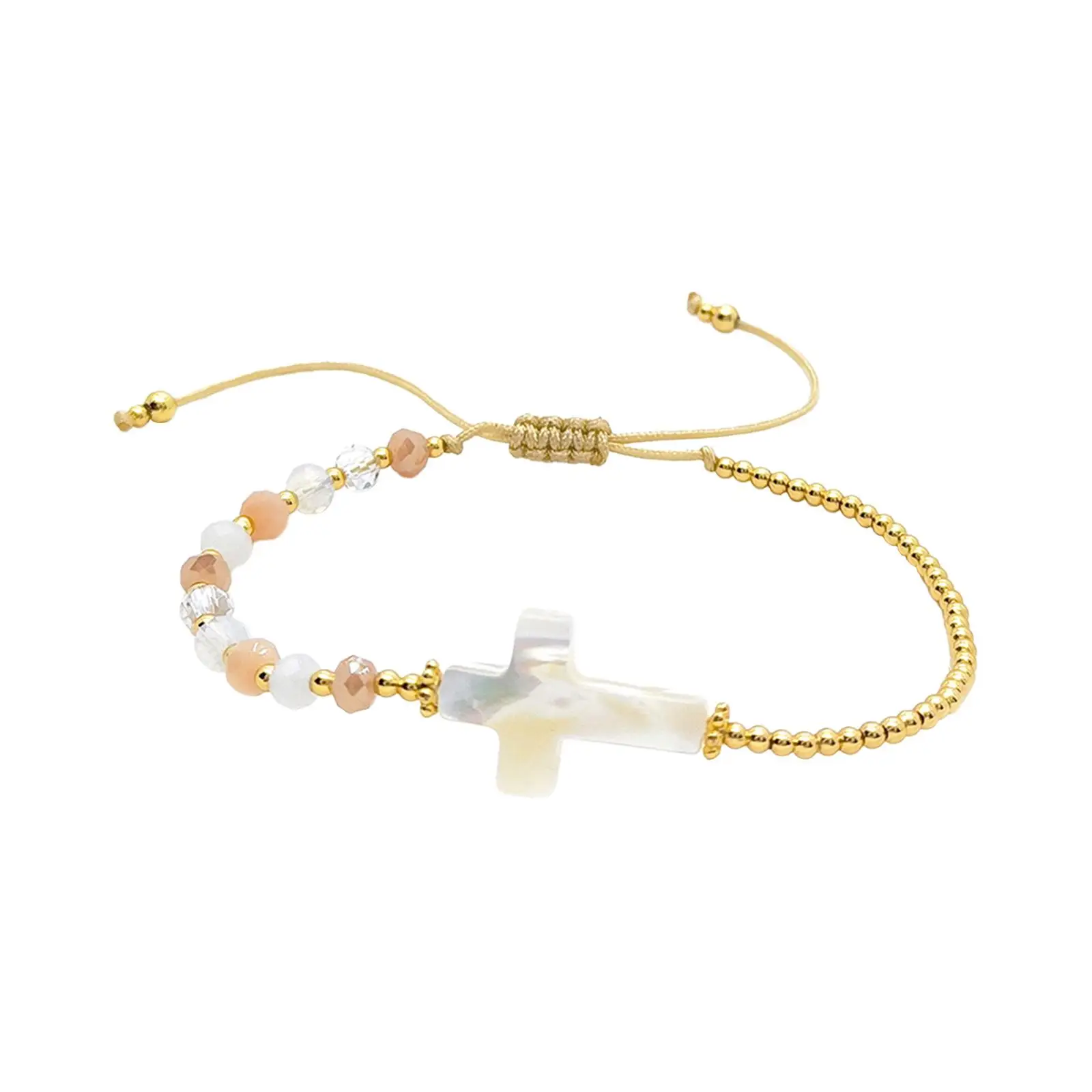 Beads Cross Bracelet Adjustable for Friendship Gift Birthday Gift Party