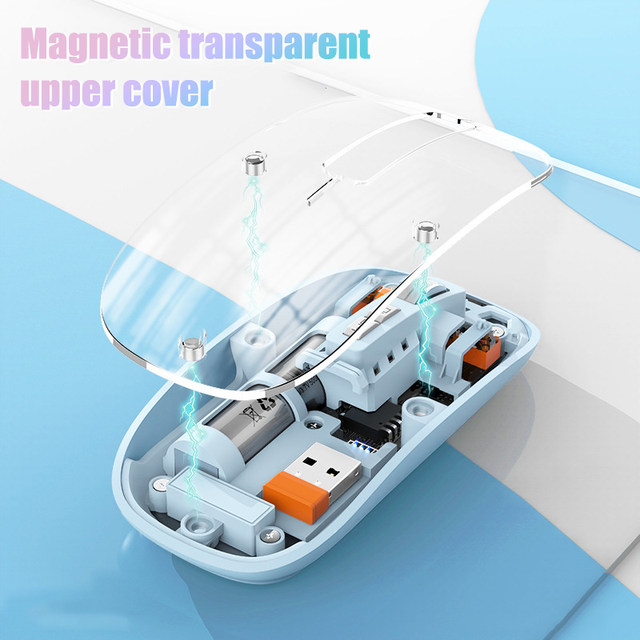 M233Transparent Magnetic Mouse Triple Mode 2.4G Bluetooth 