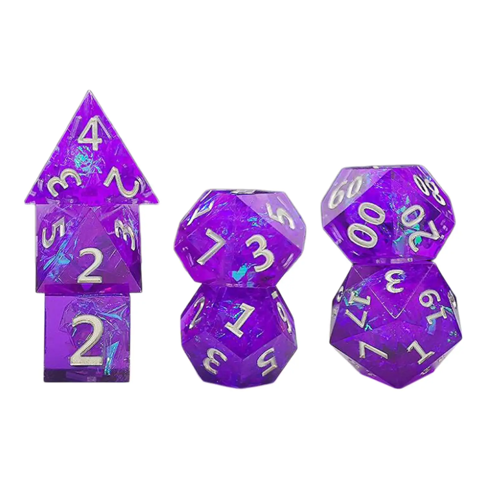 7x Polyhedral Dices Set Lightwheigt Multi Sided RPG Dices for Board Game