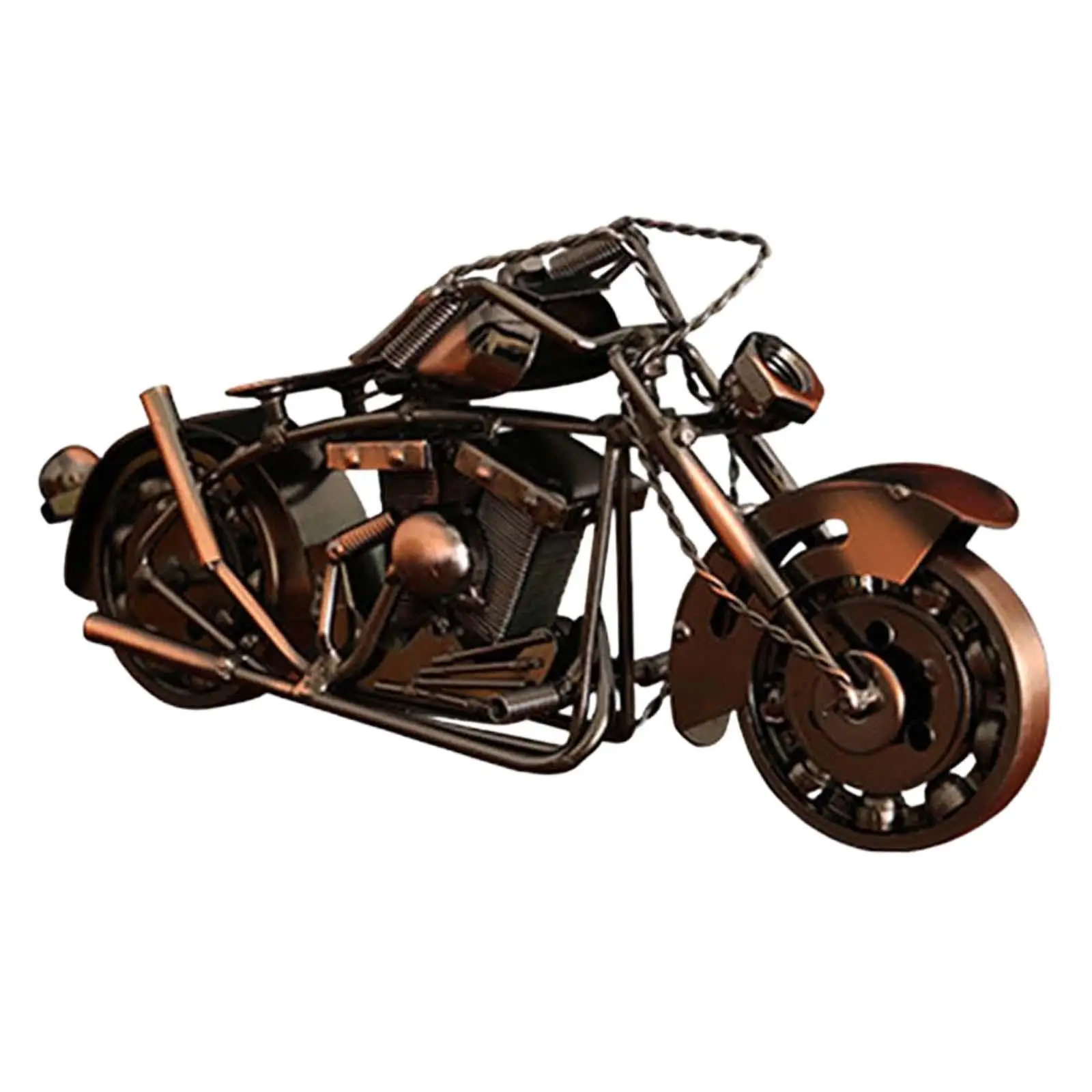 Metal Retro Motorcycle Figurine Statue Craft Collection for Gift