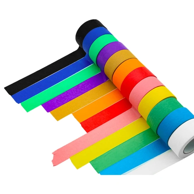 co231 7/12PCS Colored Masking Tape, Kids Art Supplies Colored Tape, DIY  Craft Tape, Colored Tape Rolls, Colored Painters Tape - AliExpress