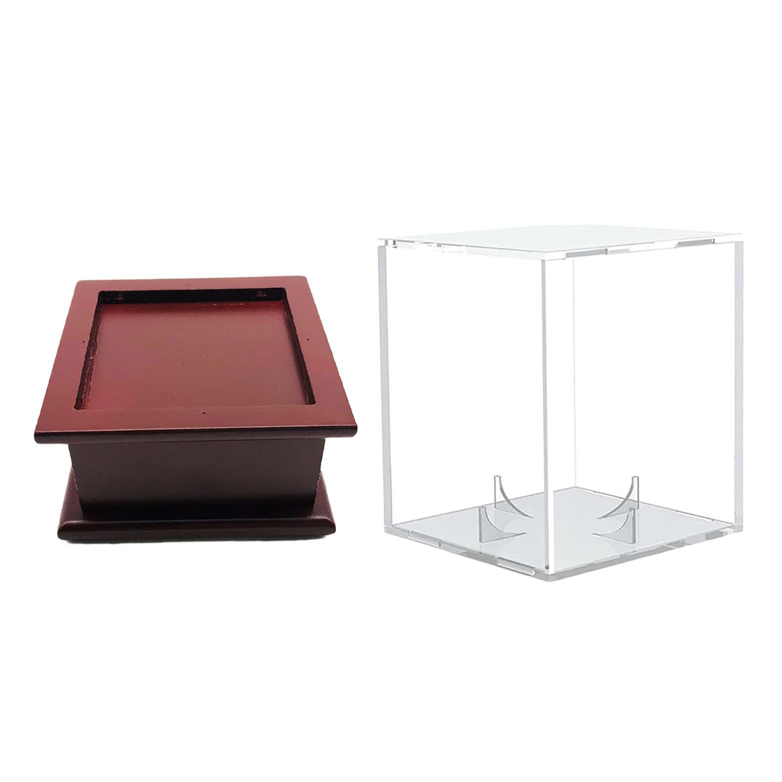 Ball Display with Bracket Dustproof Protection Baseball Storage Clear Display Case for Collectibles Toys Official Size Baseball