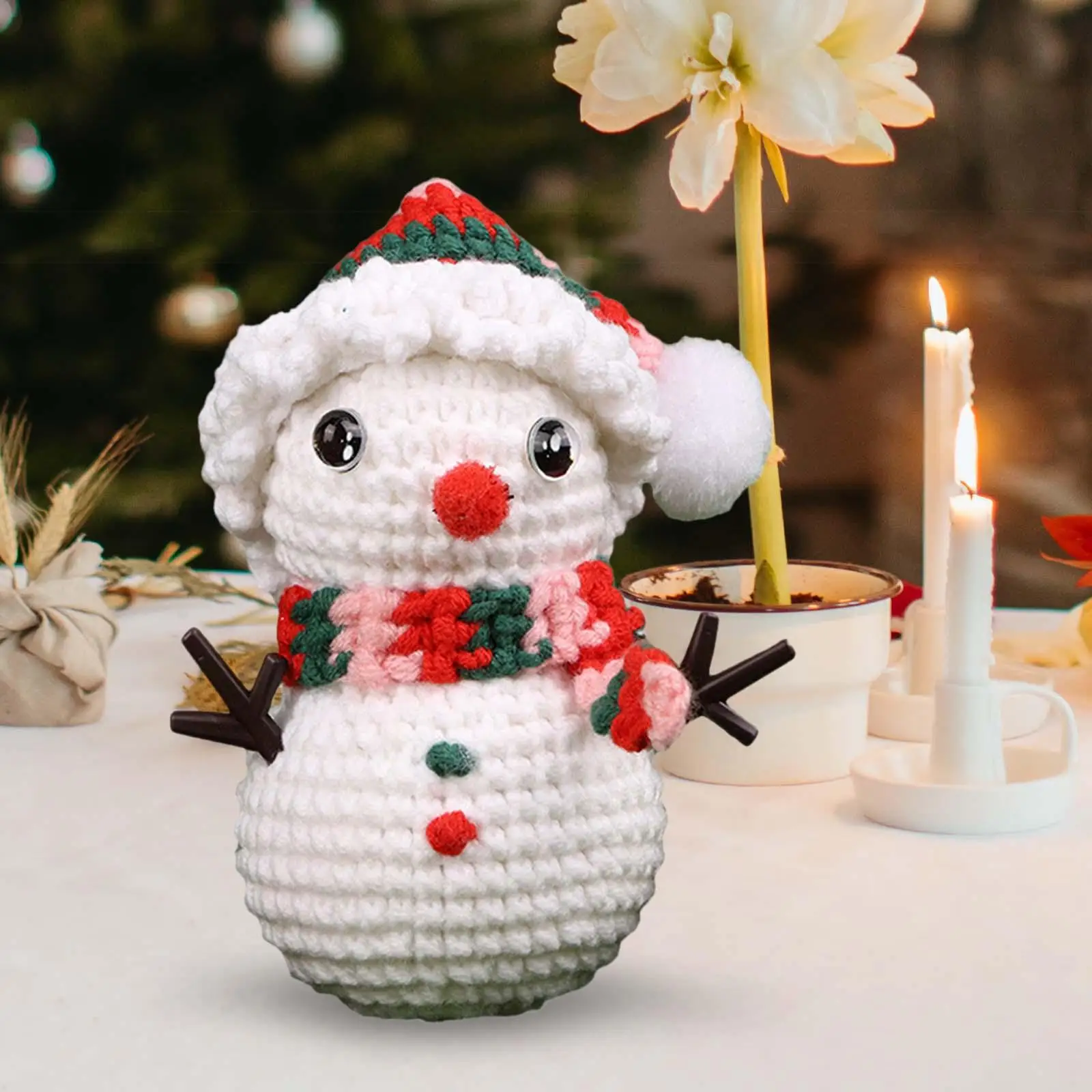 DIY Crochet Doll Kits Holiday Decoration Make Your Own Doll Crocheting Craft Set for Door Gift Porch Christmas Gift