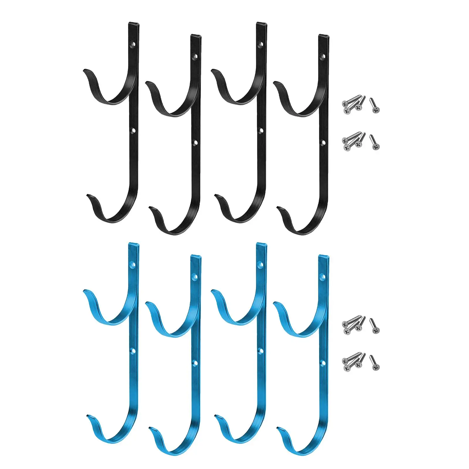 4 Pieces Multifunctional Pool Pole Hangers with Screws Pool Equipment Hooks for Leaf Skimmers Brushes Vacuum Hoses Garden Tools