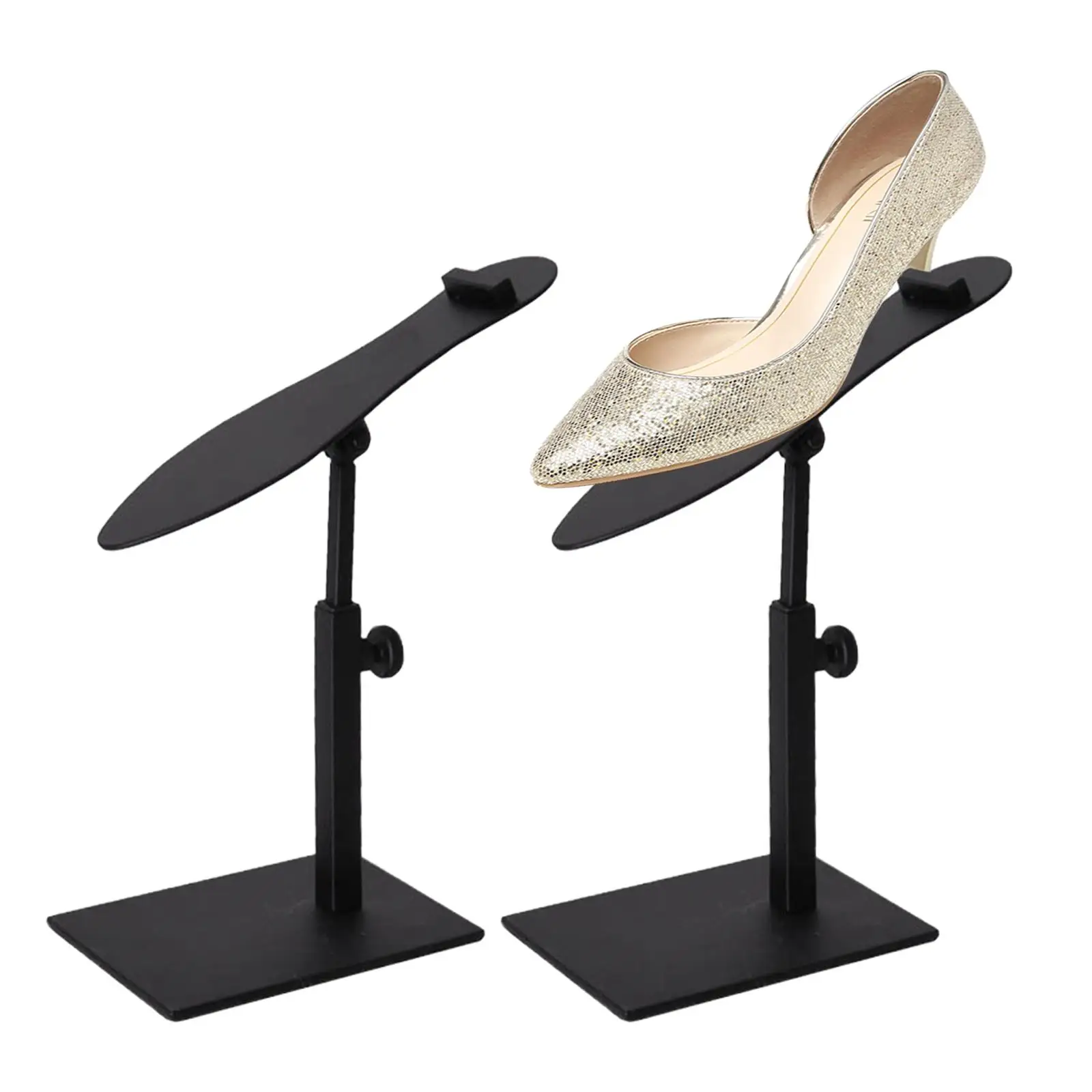 Shoe Display Stand Adjustable Height Simple High Heel Shoe Display Shelf for Desktop Retail Supply Countertop Store Commercial