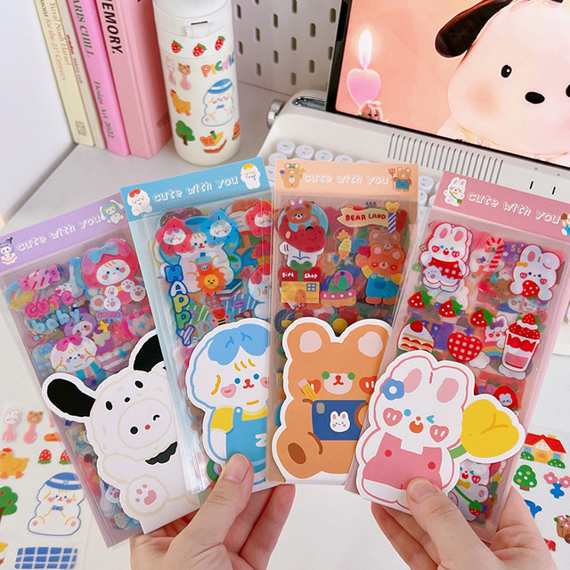 1 pçs kawaii bebê bonecas decoração pré-uv à prova dantiágua livro diário  adesivos scrapbooking planejador pegajoso flocos de papel - AliExpress