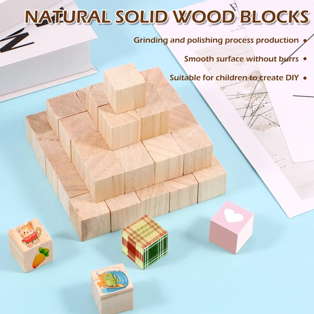 8-60mm Natural Wooden Cubes Lead-free Square Blocks Mini Solid Cube  Embellishment for Woodwork Craft Kid Toy Making Material DIY - AliExpress