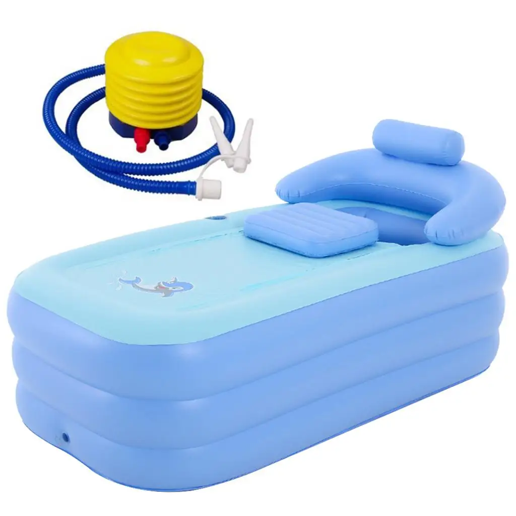 Durable PVC Inflatable Bathtub travel  Bath Tub Backrest Pool