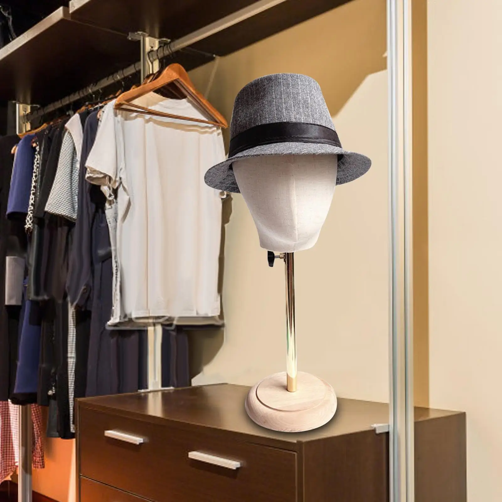 Hat Display Stand Manikin Head Tabletop Caps Storage Rack for Styling Beginner Women
