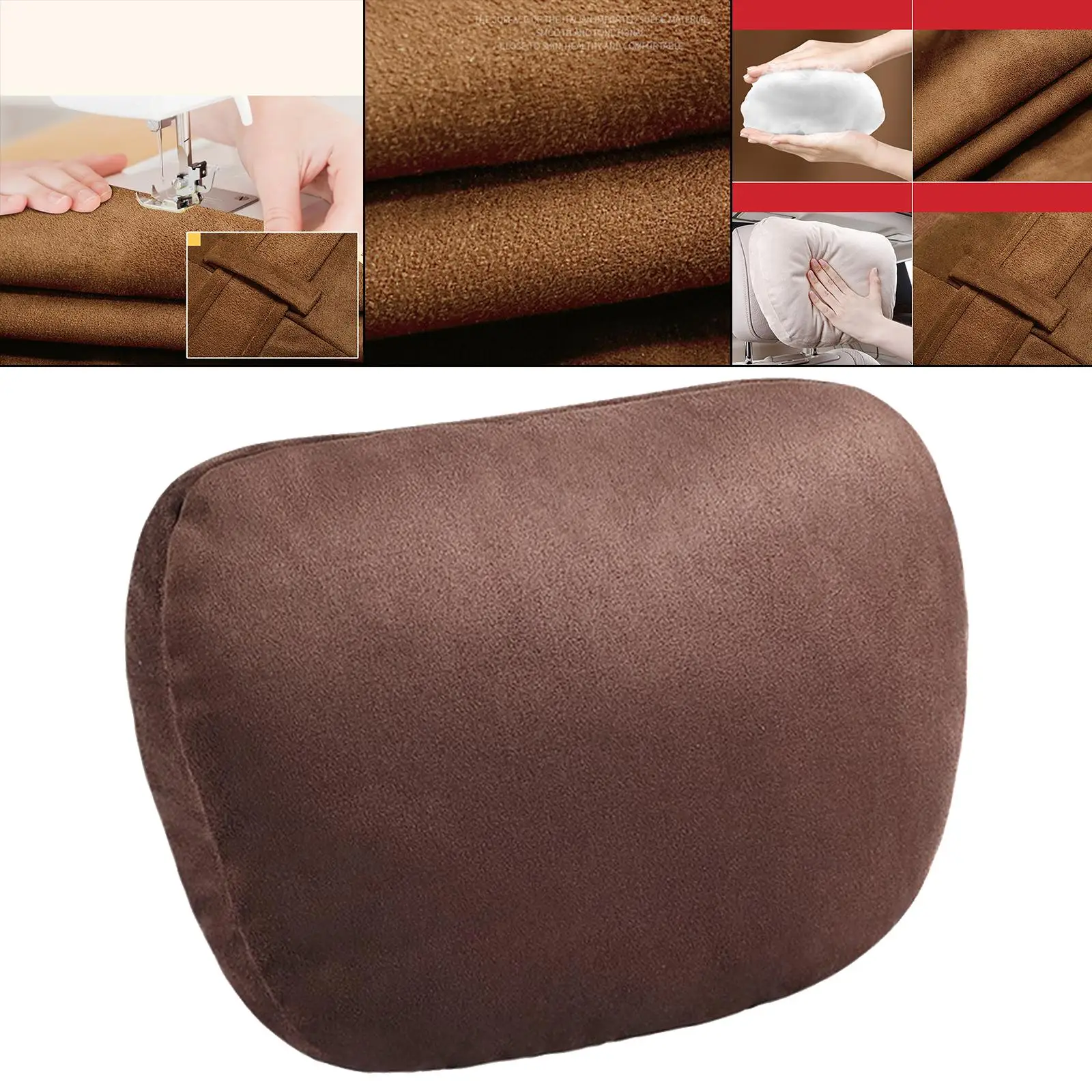 Car Headrest Down Cotton Removable Relieve Neck Pain Adjustable Soft Neck Rest  Fit for Travelling Gaming Resting Home