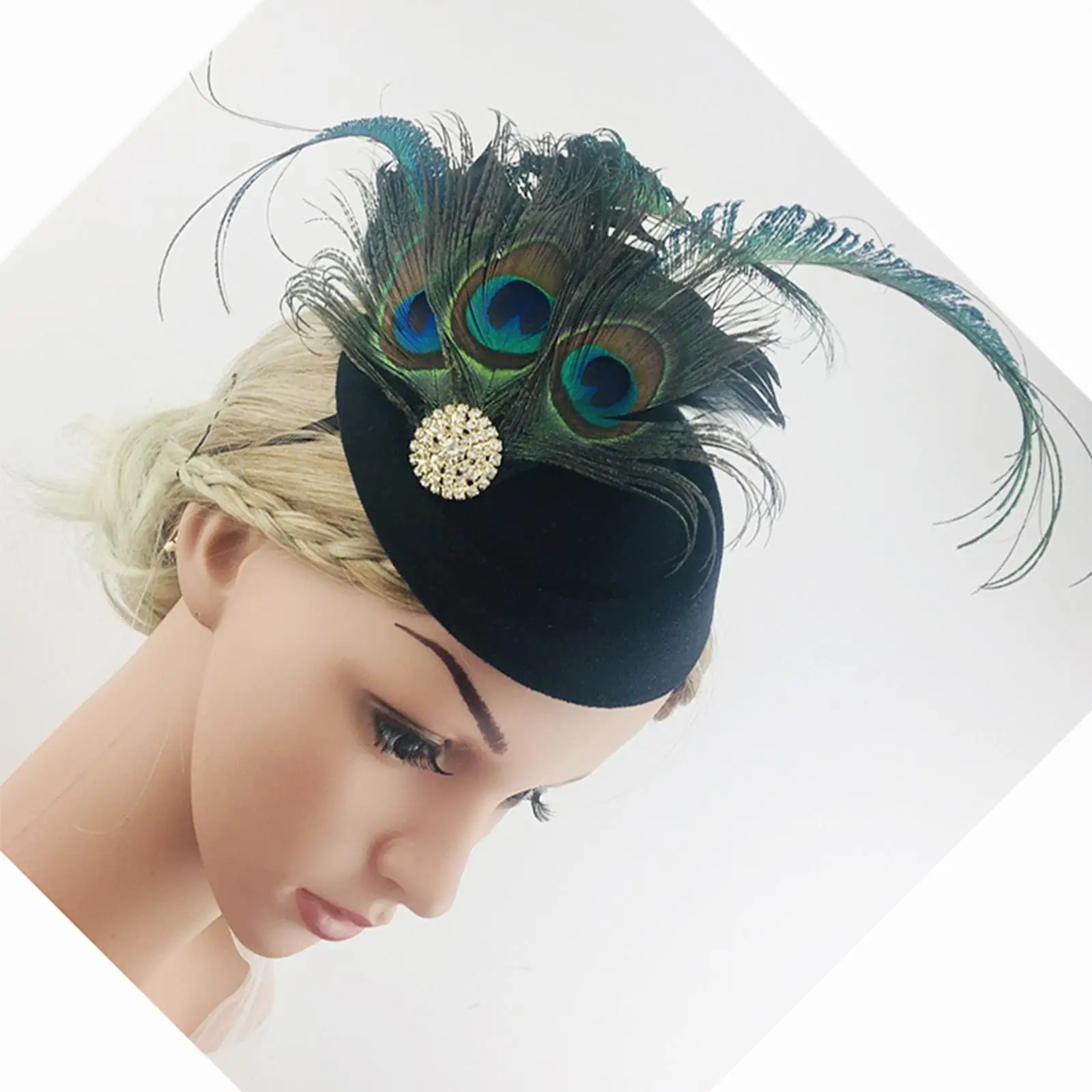Fascinators Hat Wedding for Women Pillbox Hat Feather Fascinator Headband