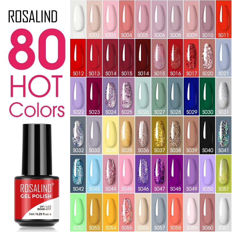 Best of ROSALIND Shiny Gel Nail Polish Hybrid Varnish UV Cat Eye Nail Gel Semi Permanent Matt Base Top Coat For Manicure Art Nail Polish Reviews & Tips