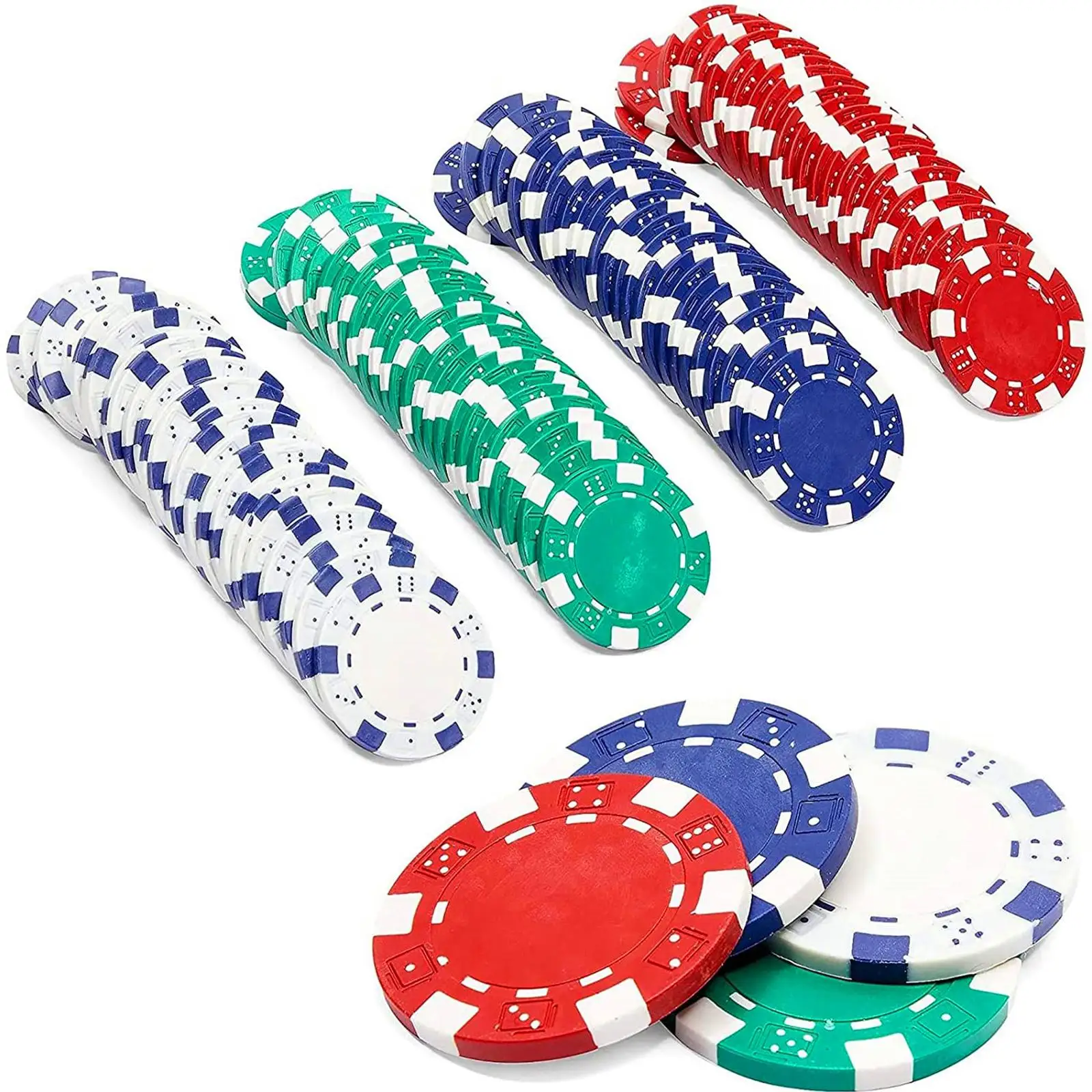 100x ABS Poker Chips Colored Game Tokens Durable Premium Bingo Chips Markers for Carnival Board Games Counting Supplies Accs