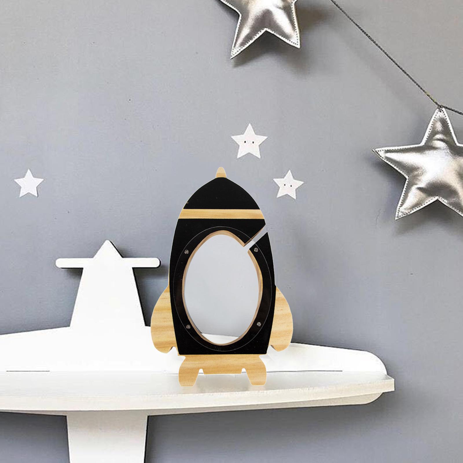 Creative Rocket Shpae Piggy Bank Tabletop Ornaments Home Decoration Moneybox Money Holder for Birthday Gifts Kids Age 3-12