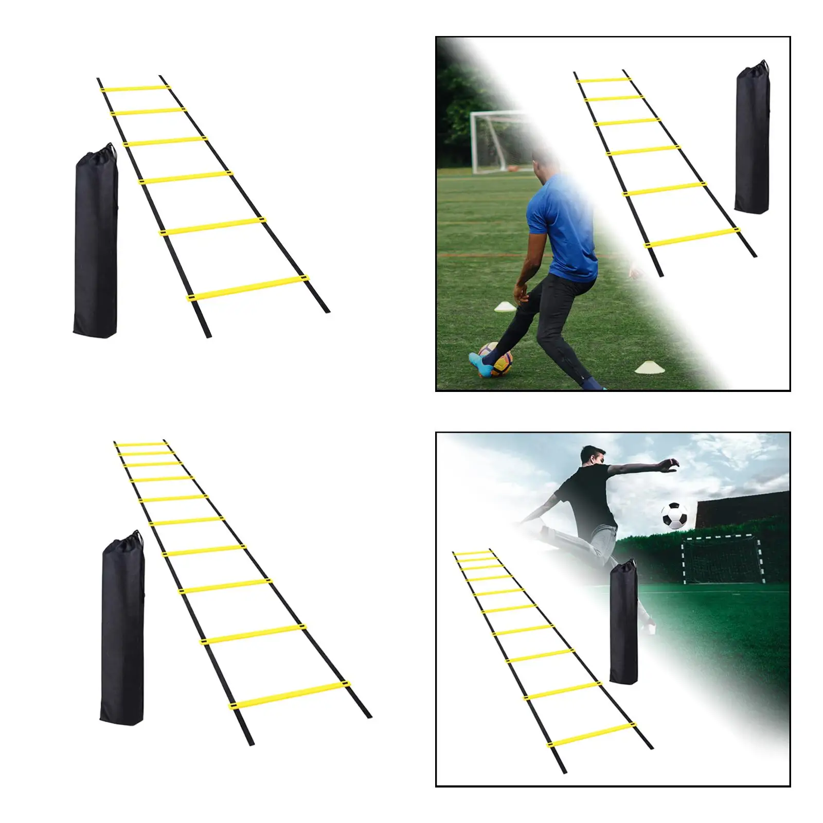 Agility Ladder Adjustable Soccer with Carry Bag for Rugby Workout Volleyball