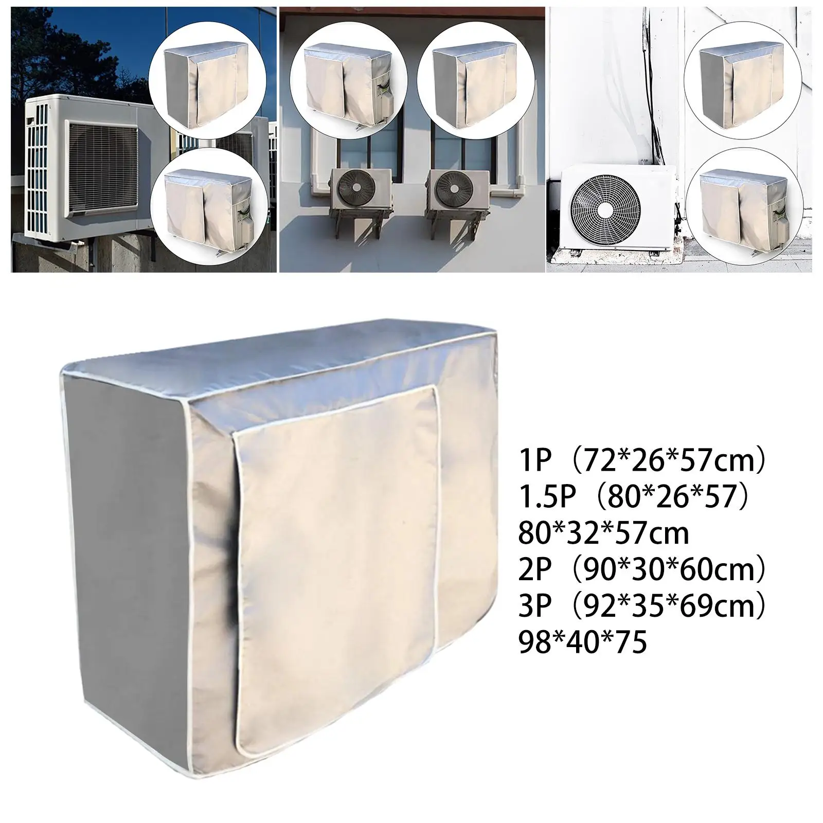 Outside House Air Conditioner Cover Anti Conditioner Split Unit Dustproof Waterproof Cover Silver Coating 