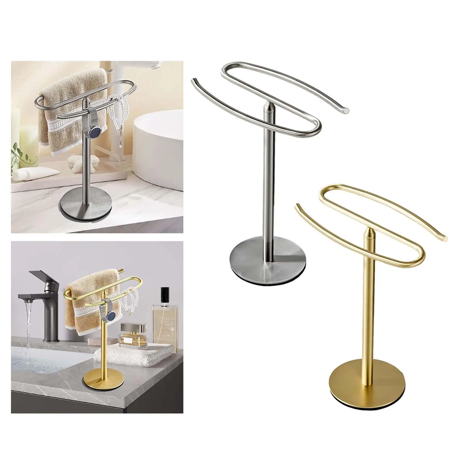 Hand Towel Stand Watch Holder Antiskid Bottom Versatile 12inch Tall Free Standing for Jewelry Bracelets Display Accessories