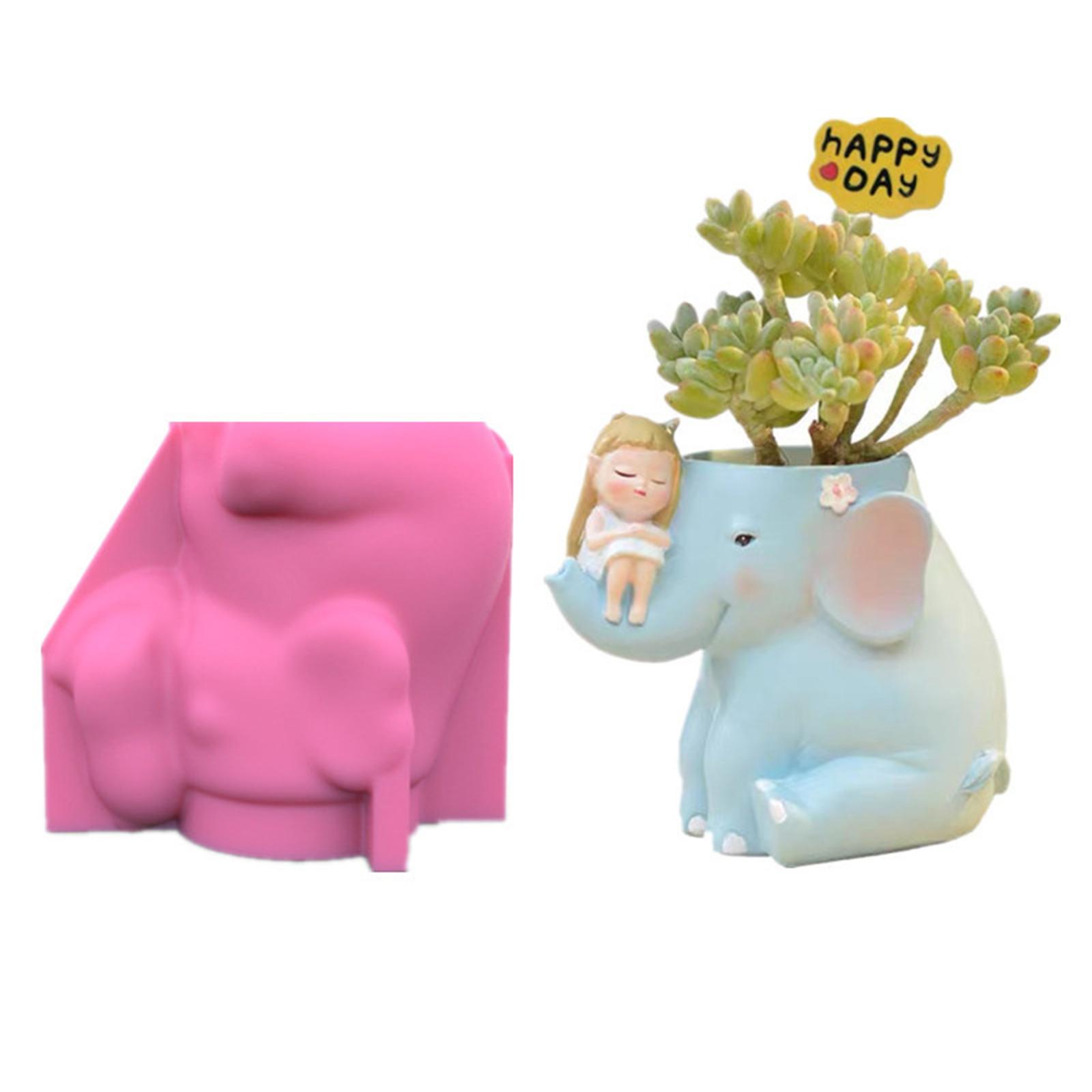 Elephant Shaped Silicone Mold Plants Pot Succulent Pot DIY Vase Resin Moulds