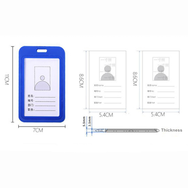 Fashion Slide Badge Holder Candy Color Nylon Lanyard Easy Push Case ID Tag Working Permit Work Pass Card Case Sleeve für Mitarbeiter – Detail 3