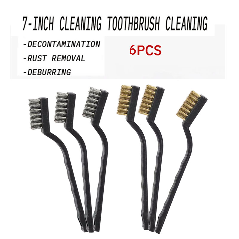 Description Picture 3 of item6 or12Pcs Industrial Toothbrush Mini Copper Steel Wire Brush Stainless Steel Wire Brush dirt hard cleaning toothbrush