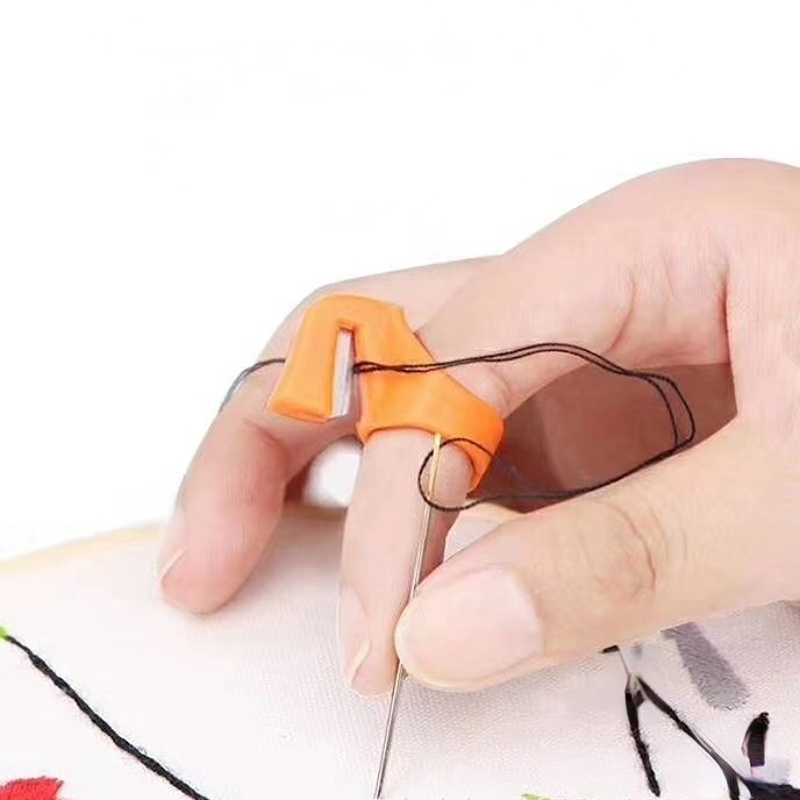 3 Teile/satz Kunststoff Nähgarn Cutter Finger Ring Klinge Faden Schneiden Fingerhut Nadel Hause DIY Nähmaschine Zubehör – Detail 4