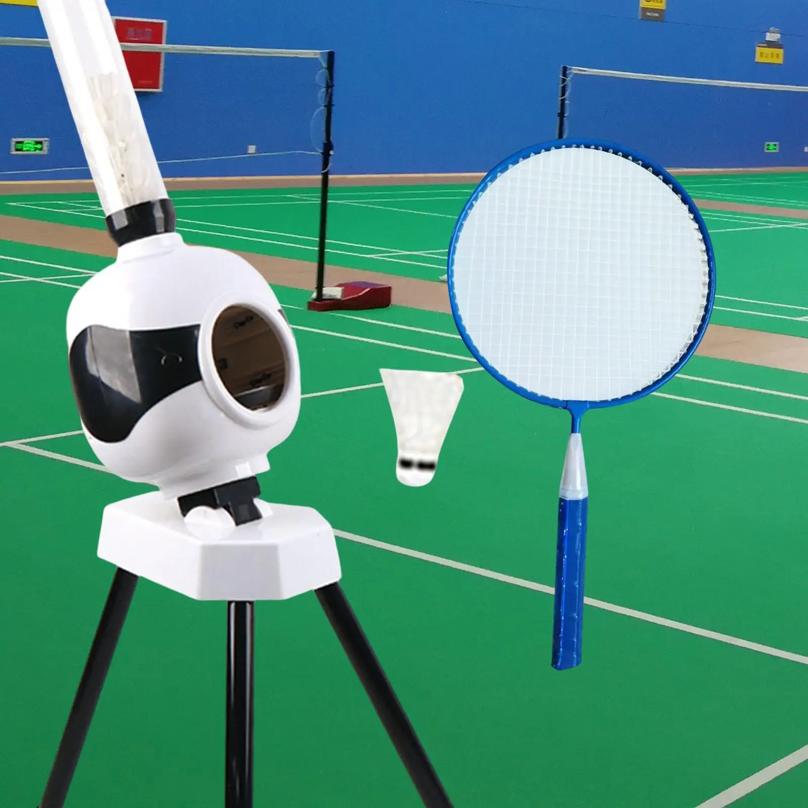 Badminton Ball Tosser Portable Badminton Service Machine Badminton Ball Launcher for Coaches Beginners Kids All Levels Self Play