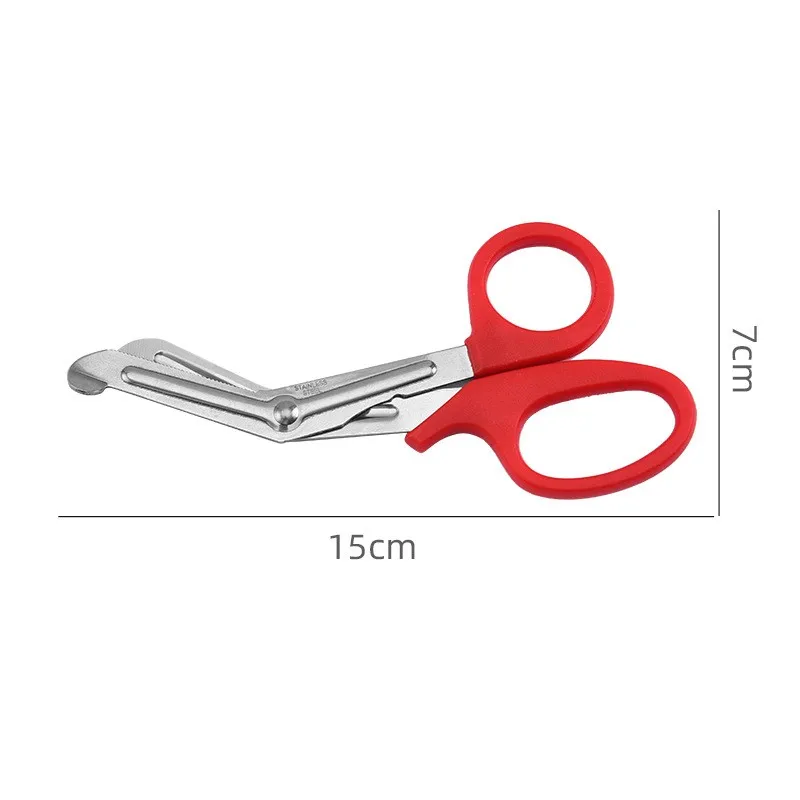 Description Picture 3 of itemMedical Rescue Scissors Plastic Handle Stainless Steel Wound Gauze First Aid Scissors Practical Outdoor Nurse Scissor hand tool